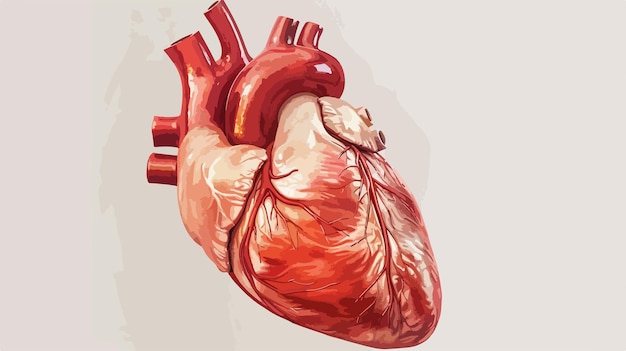 Realistic Human Heart Illustration Vector