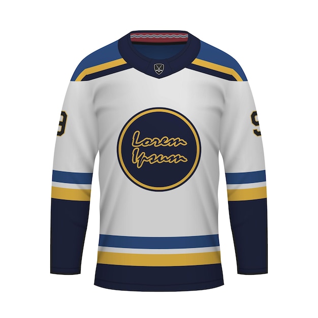 Realistic Ice Hockey away jersey St Louis shirt template