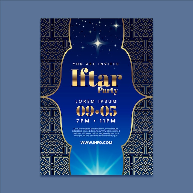 Realistic iftar invitation template