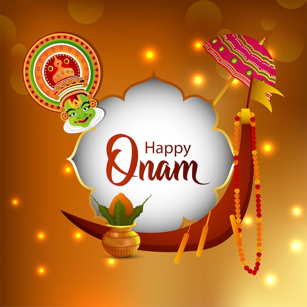 Realistic illustration of happy onam background