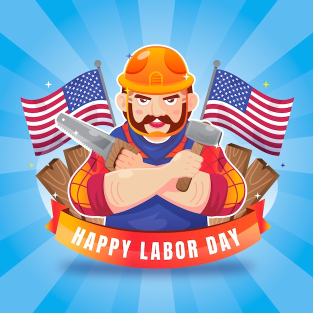 Realistic illustration for labor day celebration