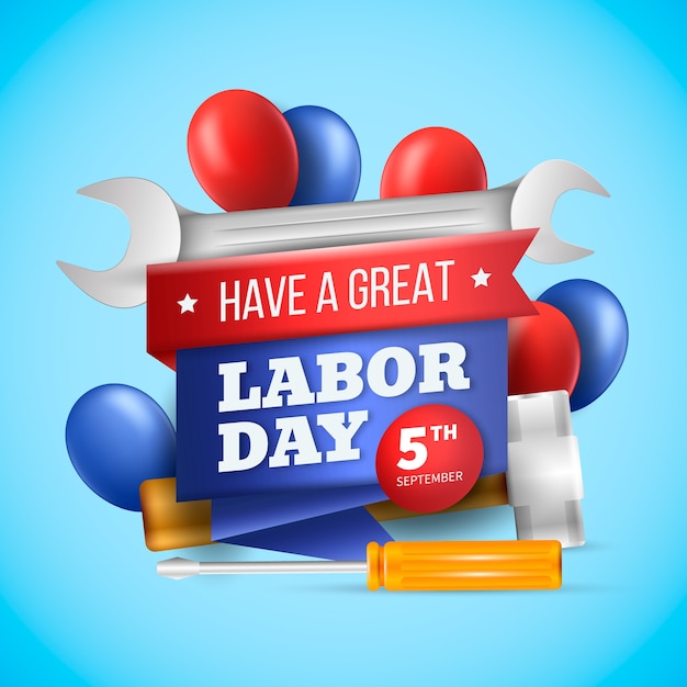 Realistic illustration for labor day celebration