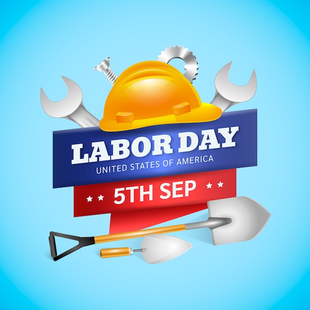 Realistic illustration for labor day celebration