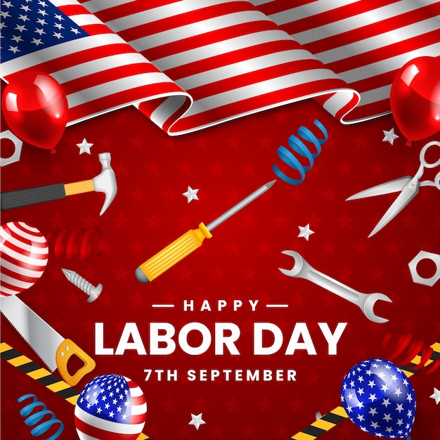 Realistic illustration for labor day celebration