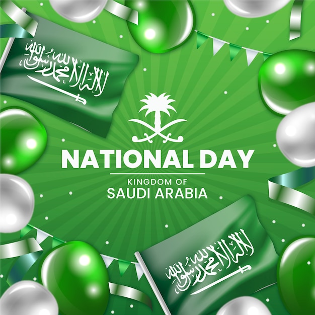 Realistic illustration for saudi national day