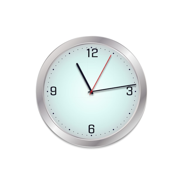 Realistic illustration of wall clock. Monitor the time.