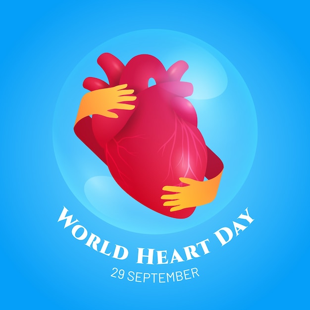 Realistic illustration for world heart day awareness