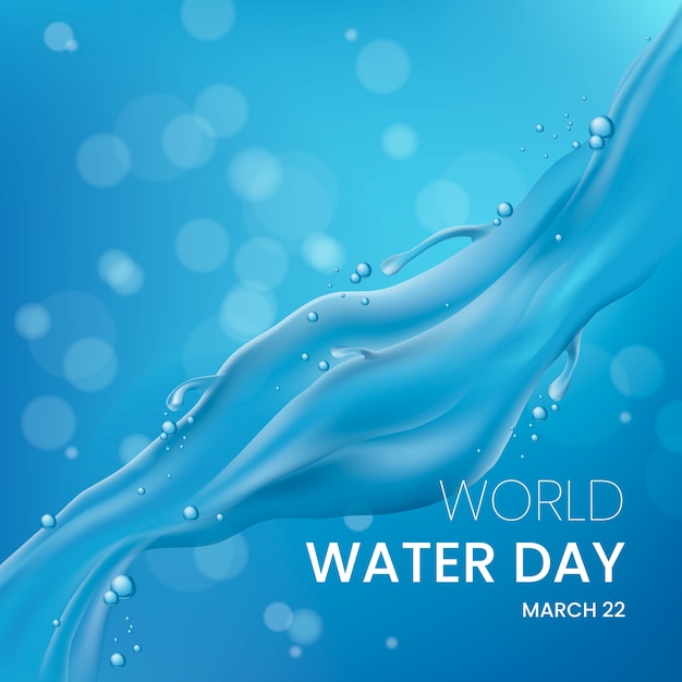 Realistic illustration for world water day