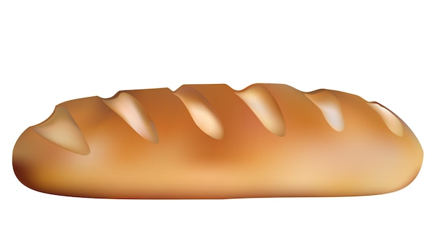 Realistic image of long loaf fresh bread delicious vector Delicious bread design elements