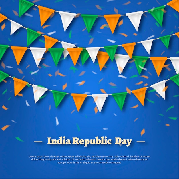 Realistic Independence Day India Illustration