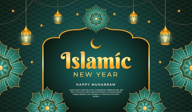 Realistic Islamic New Year Pattern Background