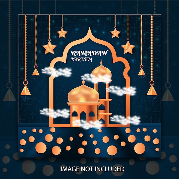 Realistic islamic ramadan greeting luxury background