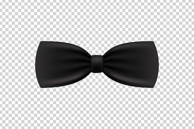  realistic isolated black bow tie for photo decoration on the transparent background.