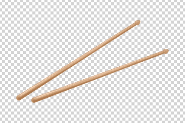 realistic isolated drumsticks on the transparent background.