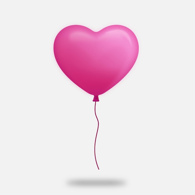 Realistic isolated heart balloon vector