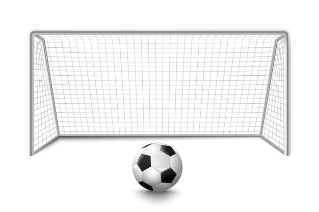 Realistic Isolated soccer goal and ball. Illustration