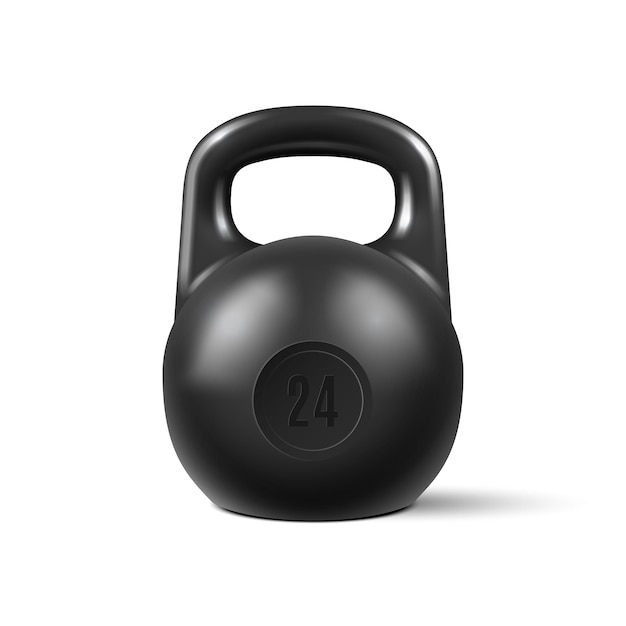 Realistic kettlebell isolated on white background Vector illustration