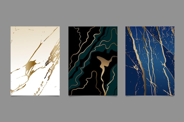 Realistic kintsugi cover collection