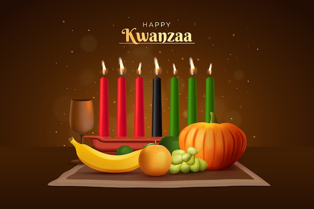 Realistic kwanzaa background