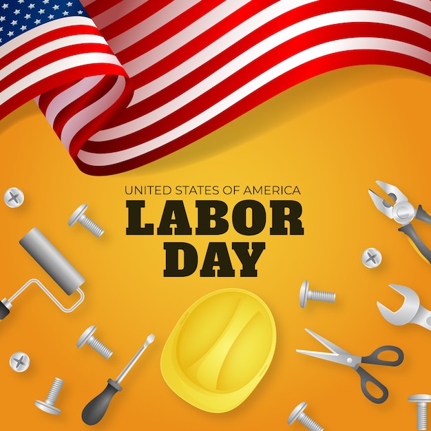 Realistic labor day illustration