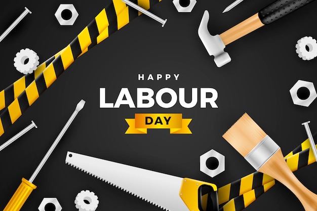 Realistic labour day illustration