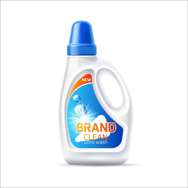 Vector realistic laundy detergent bottle