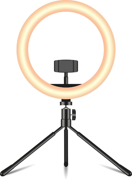 Realistic LED selfie makeup ring light with phone holder