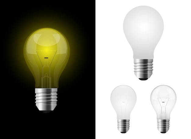 Realistic lightbulb design illustration isolated