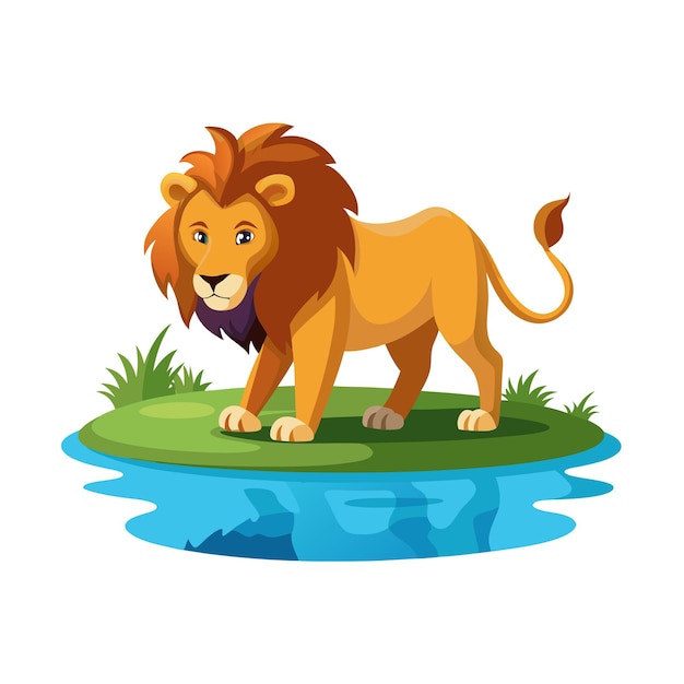 Realistic Lion Vector Illustration Concept