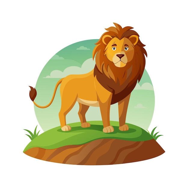 Realistic Lion Vector Illustration Concept