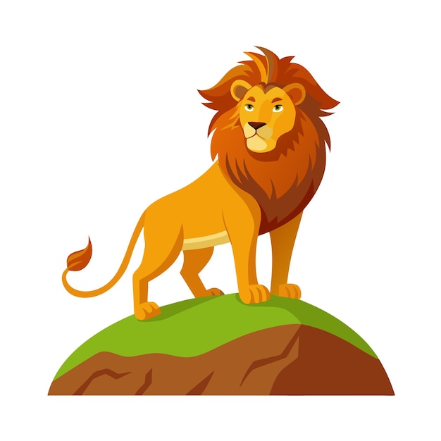 Realistic Lion Vector Illustration Concept