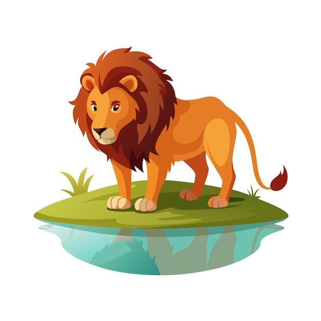 Realistic Lion Vector Illustration Concept