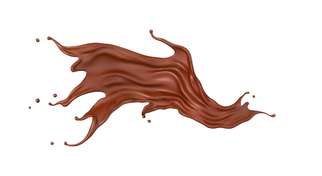 Vector realistic liquid chocolate splash splash melted chocolate brown choco vector illustration