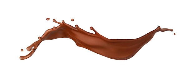 Vector realistic liquid chocolate splash splash melted chocolate brown choco vector illustration