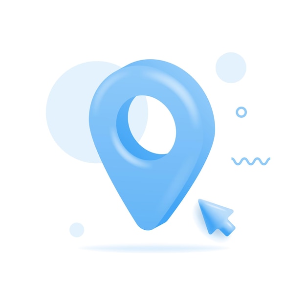 Realistic Location map pin gps pointer markers vector illustration for destination 3D Style Cursor click and abstract shapes in background