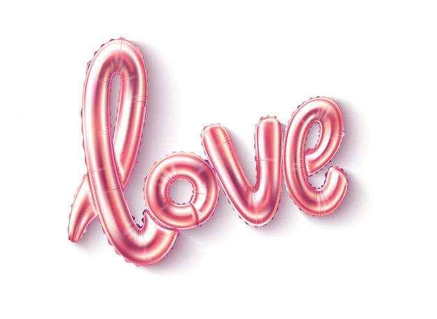  realistic love pink balloon