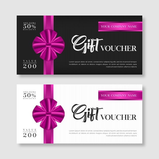 Realistic lovely gift voucher design template