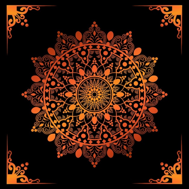 Realistic Luxury Golden Mandala Background