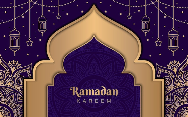 Realistic Luxury Ramadan Kareem Background