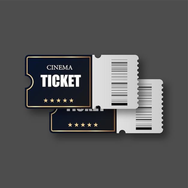 Realistic Luxury ticket vector set. Golden vip ticket isolated on background. Vector illustrat