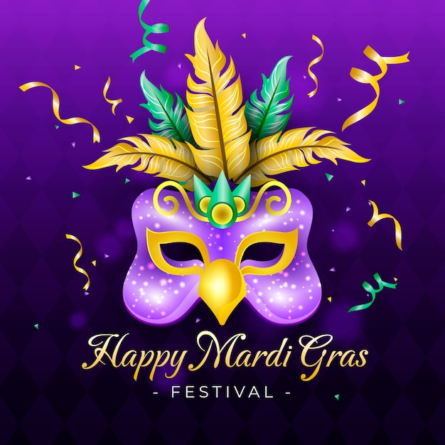 Realistic mardi gras illustration