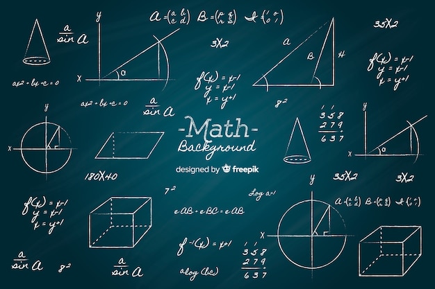 Realistic math chalkboard background