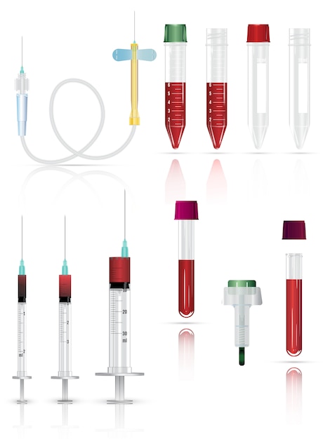 Realistic medical supplies. For blood collection set, for short 