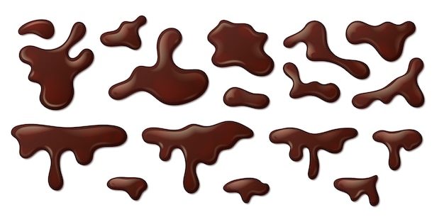 Realistic melted chocolate illustration