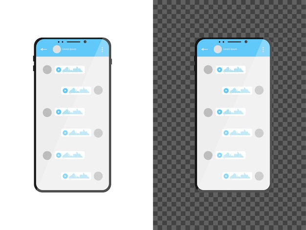 Realistic messenger web design Devise on transparent white background