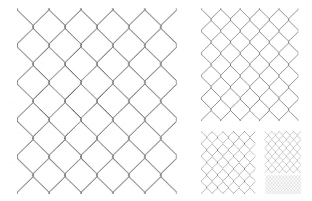 Realistic metal chain link fence.