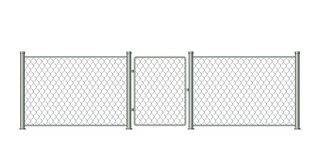 Realistic metal chain link fence