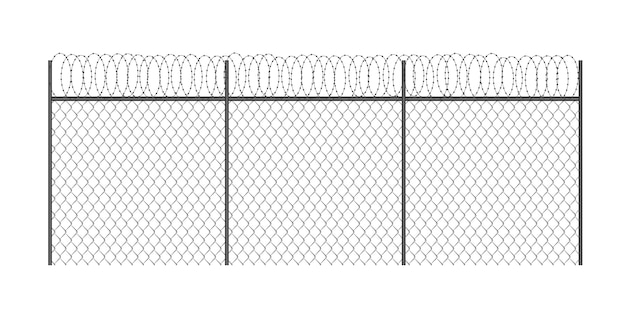 Realistic metal chain link fence