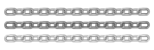 Realistic Metal Chain links isolated on white background.Vector