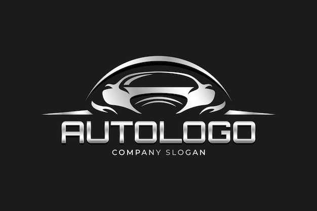 Realistic metallic car logo